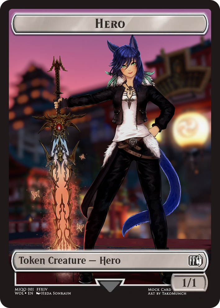 MTGxFF Custom Hero Token Card - Heda Sonraun - Art by Takomunch